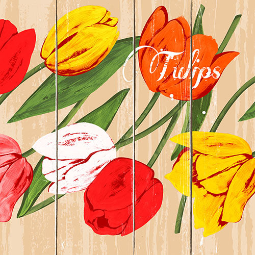 Papstar 6 x 100 Servietten, 3-lagig 1/4-Falz 33 cm x 33 cm "Blooming Tulips"