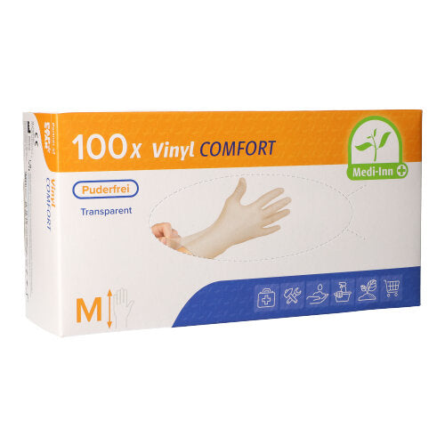 Papstar "Medi-Inn® PS" Handschuhe, Vinyl puderfrei "Comfort" Größe M