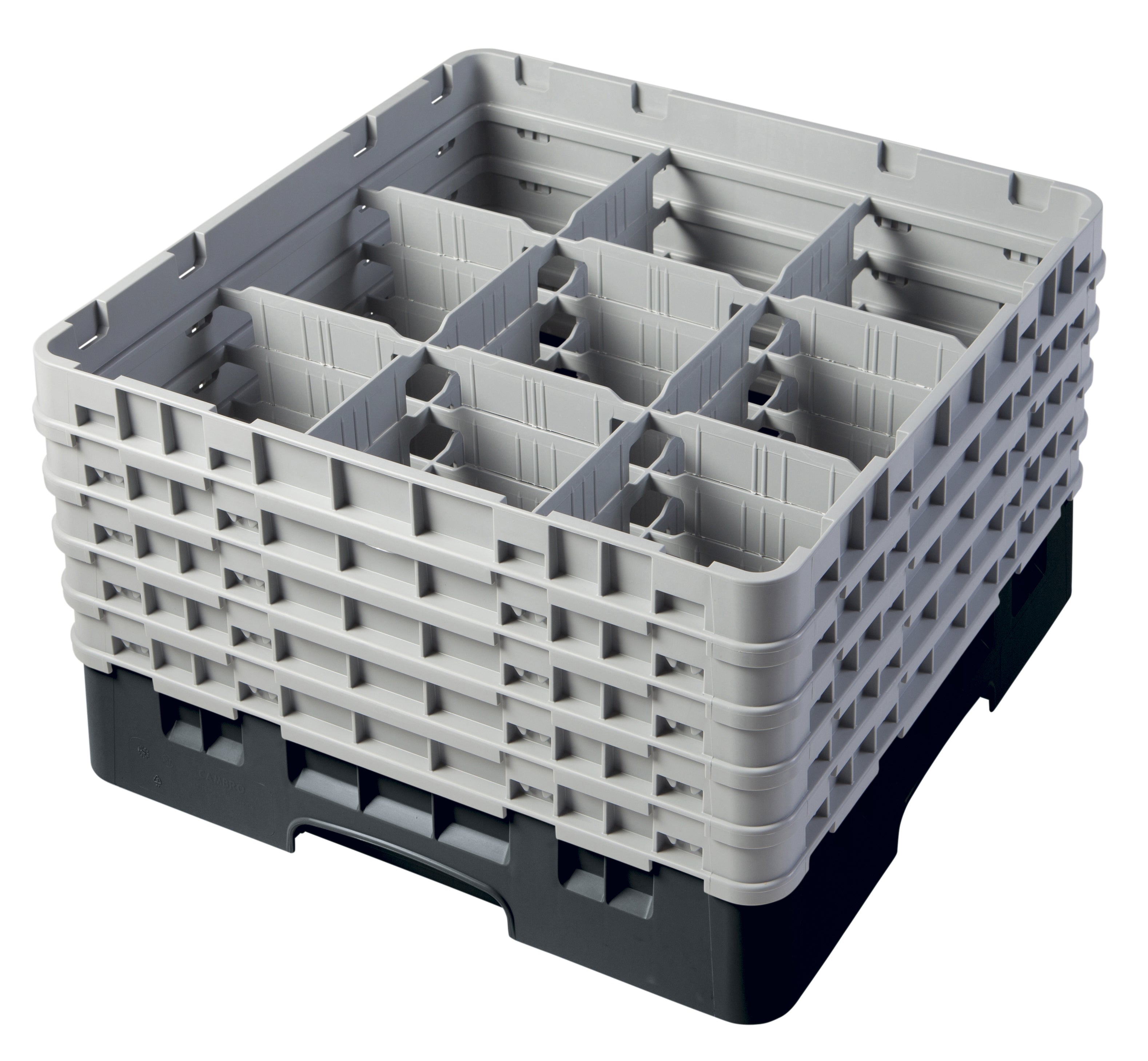 Cambro Camrack® 9-Fächer - Spülkorb mit 5 Extender 500 x 500 x 308 mm, 1 Stück im Karton - 9S958110