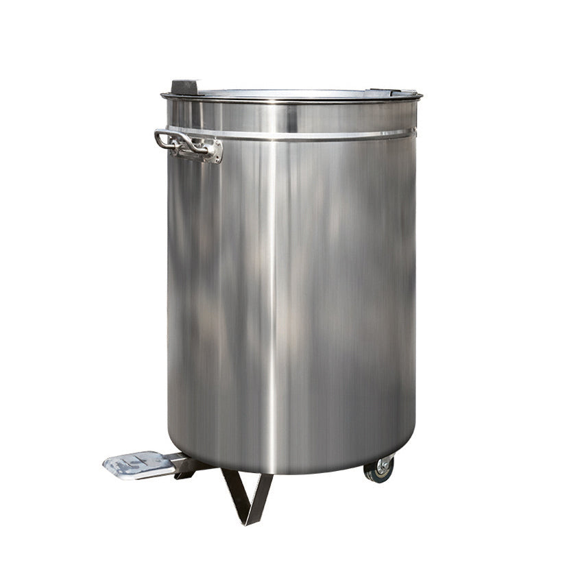 Skyrainbow Mülleimer aus Edelstahl mit Fußpedal, Inhalt 95L