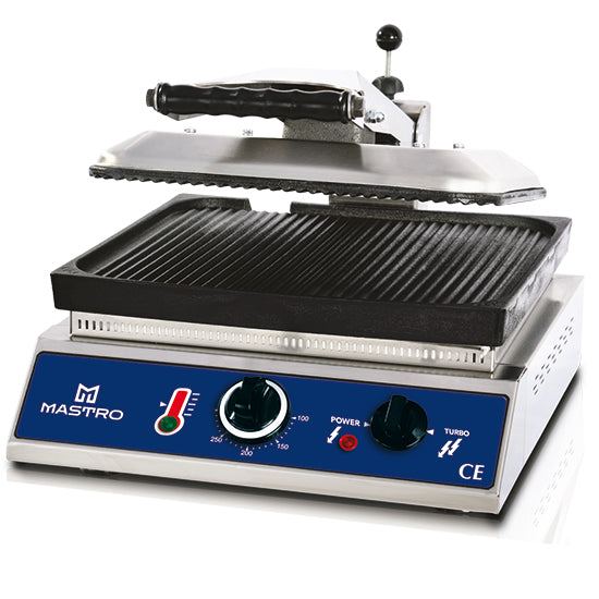 Mastro Kontaktgrill mit gerillten Gusseisen-Platten, untere Grillplatte 350x350mm