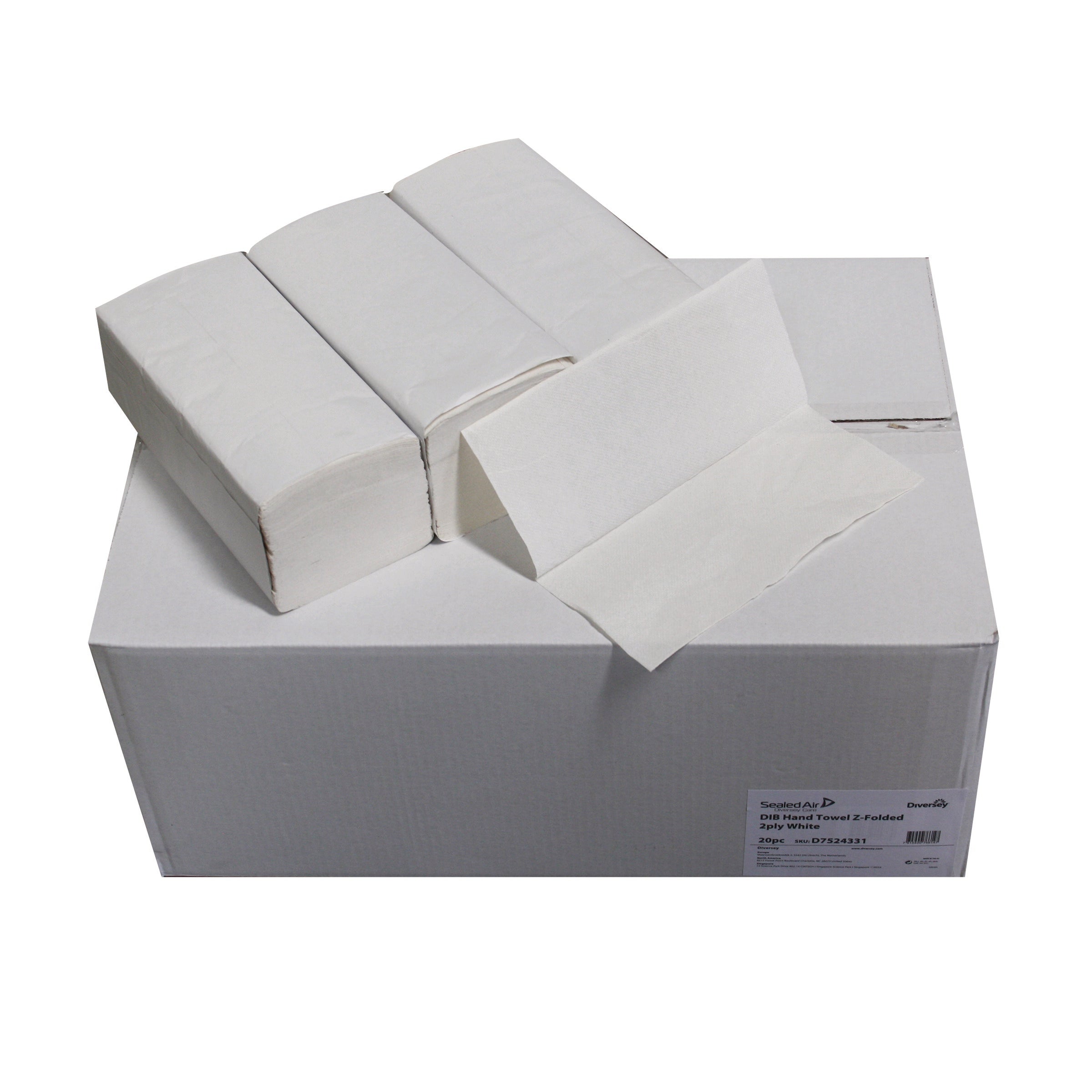 Diversey V-Falz Falthandtücher naturweiß 2-lagig 20x160 Tücher