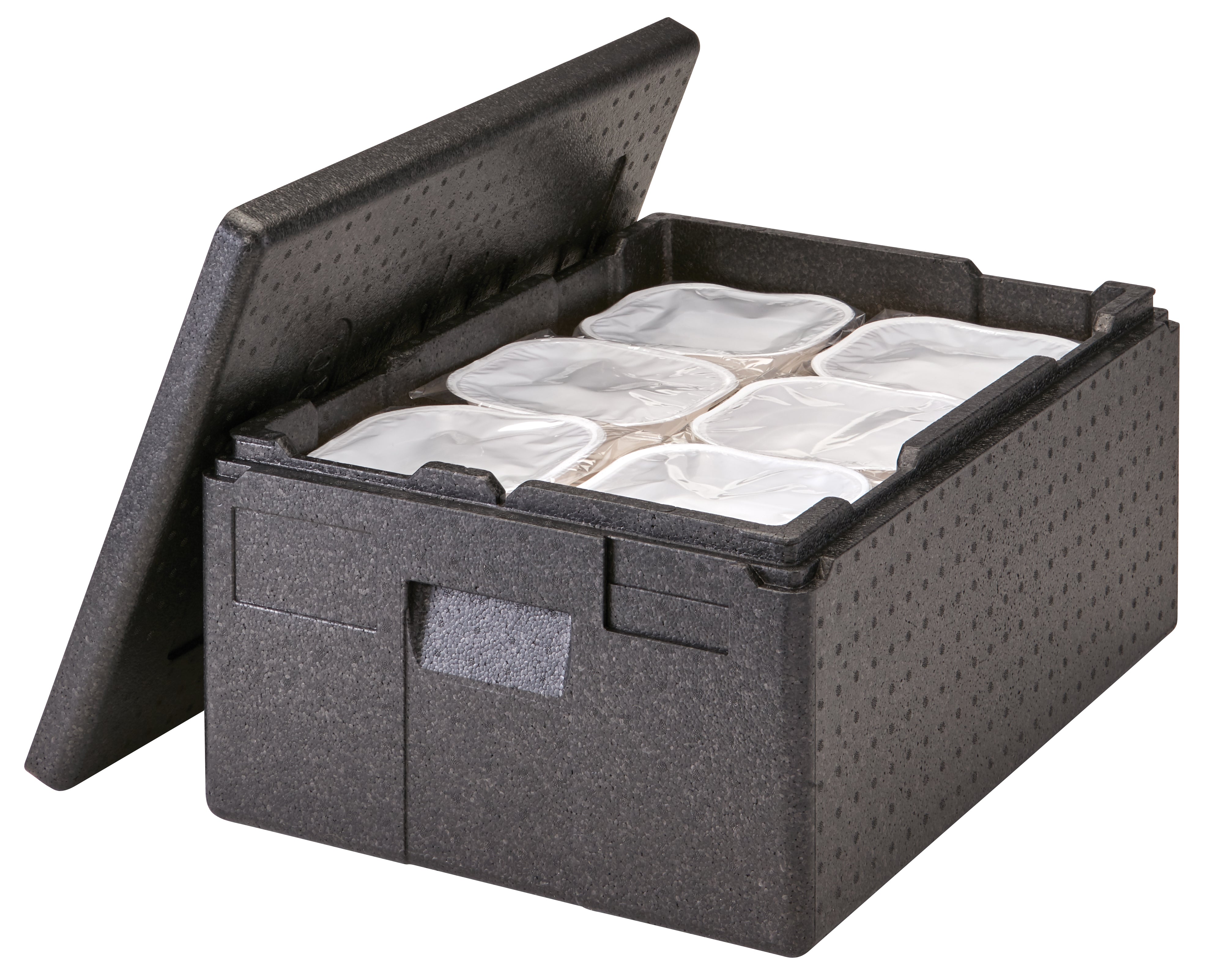 Cambro Cam GoBox® Mehrzweckbox Toplader Transportbox schwarz, passend für 2x GN1/1-100 mm, 1 Stück im Karton - EPP180X110