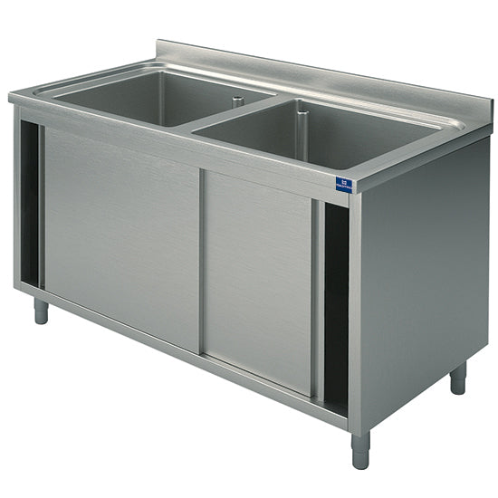 Mastro Spülschrank, 2 Becken, mit Schiebetüren, 1200x700 mm