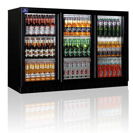 Mastro Barkühlschrank mit 3 Glasschiebetüren, 312 Liter, +1°/+10°C