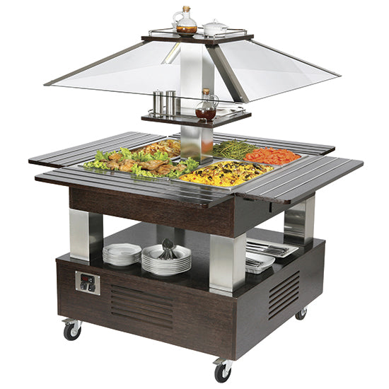 Mastro Bainmarie-Buffet, Inselmodell, 4x GN 1/1 H=150 mm, Haube nicht absenkbar