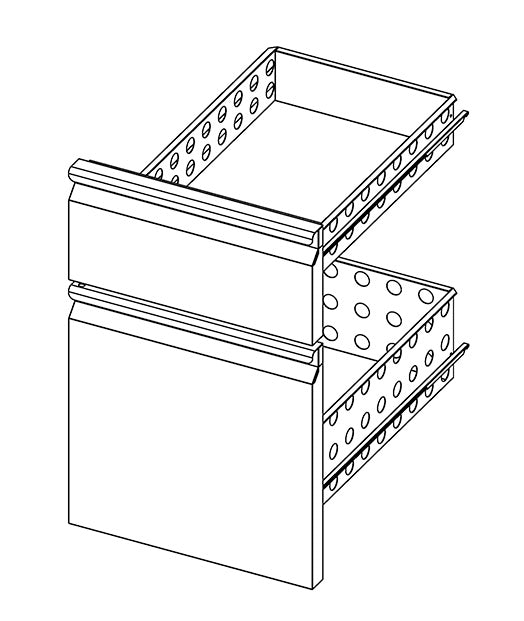 Skyrainbow 2er Schubladenblock 1/3+2/3 für Kühltisch 700 Serie - THP