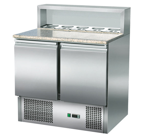 Skyrainbow Pizzasaladette 2 Türen, Aufsatz Edelstahl, 90 x 70
